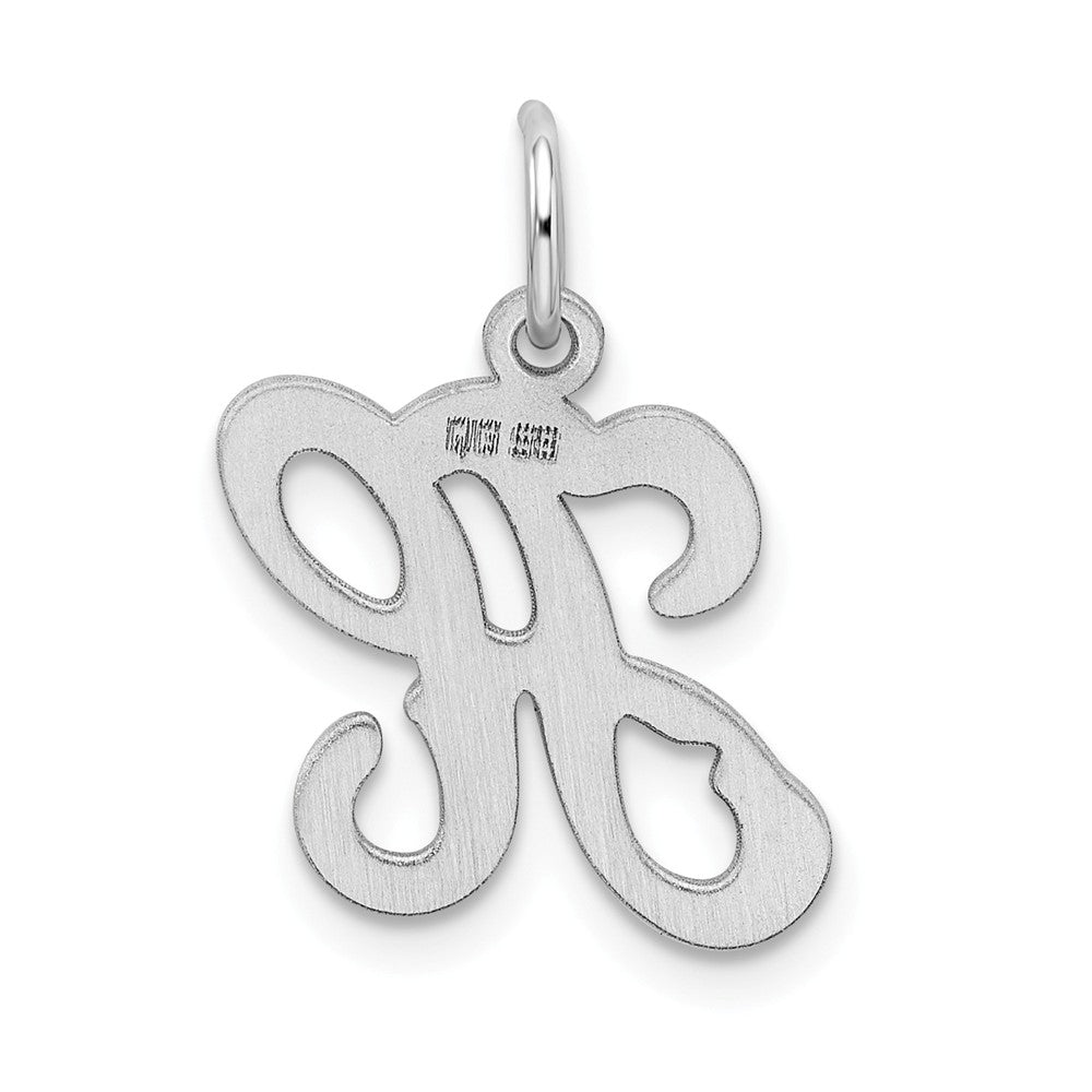 Million Charms 925 Sterling Silver Rhodium-Plated Stamped Alphabet Letter Initial H Charm