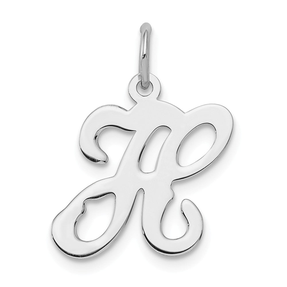 Million Charms 925 Sterling Silver Rhodium-Plated Stamped Alphabet Letter Initial H Charm