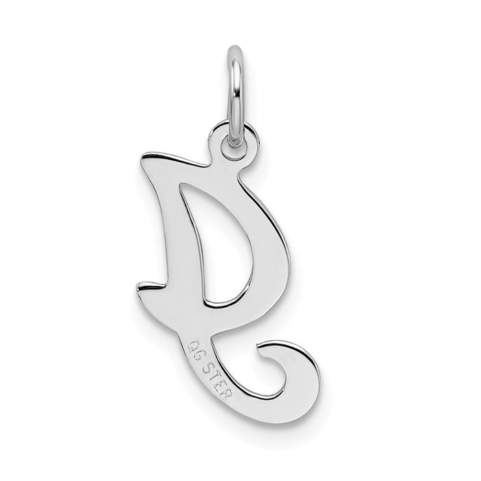 Million Charms 925 Sterling Silver Rhodium-Plated Stamped Alphabet Letter Initial I Charm