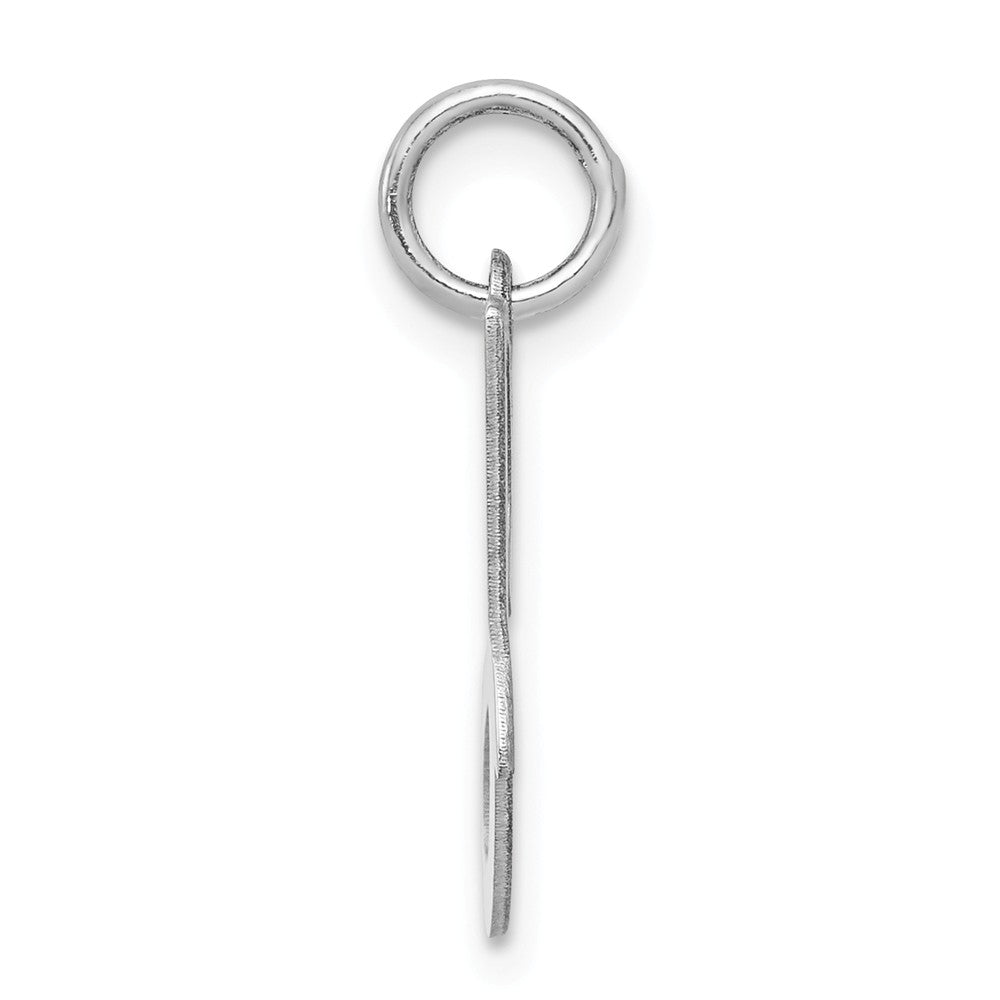 Million Charms 925 Sterling Silver Rhodium-Plated Stamped Alphabet Letter Initial J Polished Charm