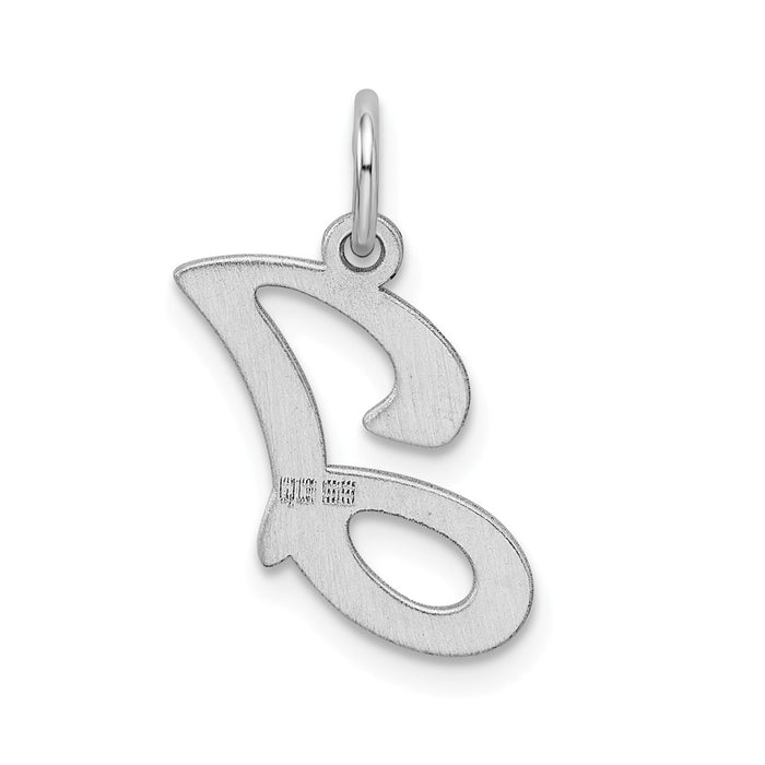 Million Charms 925 Sterling Silver Rhodium-Plated Stamped Alphabet Letter Initial J Polished Charm