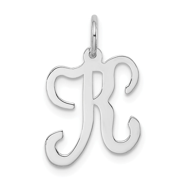 Million Charms 925 Sterling Silver Rhodium-Plated Stamped Alphabet Letter Initial K Charm