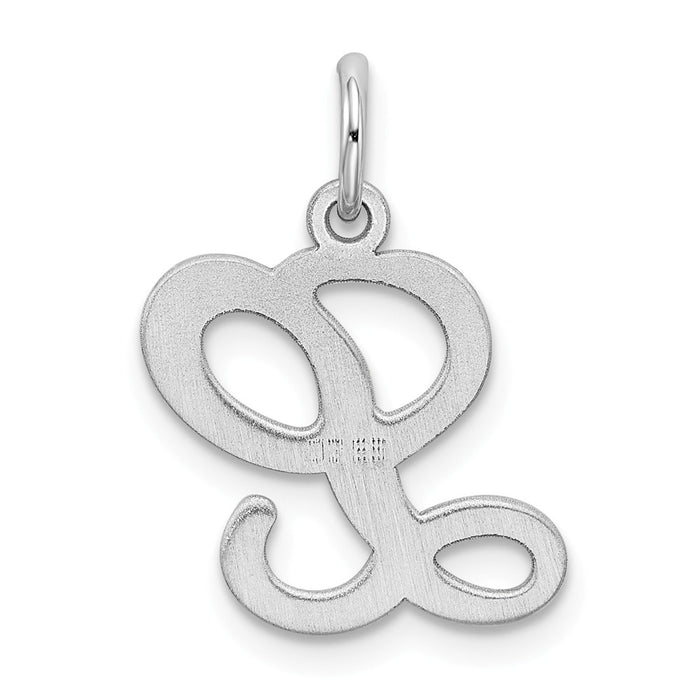 Million Charms 925 Sterling Silver Rhodium-Plated Stamped Alphabet Letter Initial L Charm