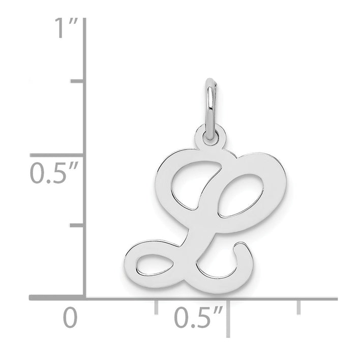 Million Charms 925 Sterling Silver Rhodium-Plated Stamped Alphabet Letter Initial L Charm