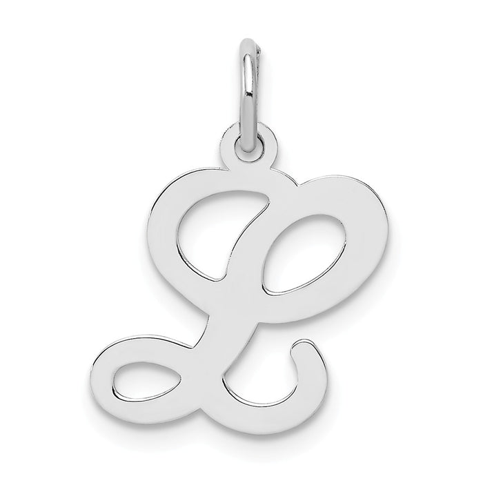 Million Charms 925 Sterling Silver Rhodium-Plated Stamped Alphabet Letter Initial L Charm