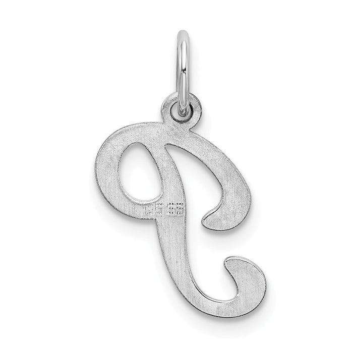 Million Charms 925 Sterling Silver Rhodium-Plated Stamped Alphabet Letter Initial P Charm