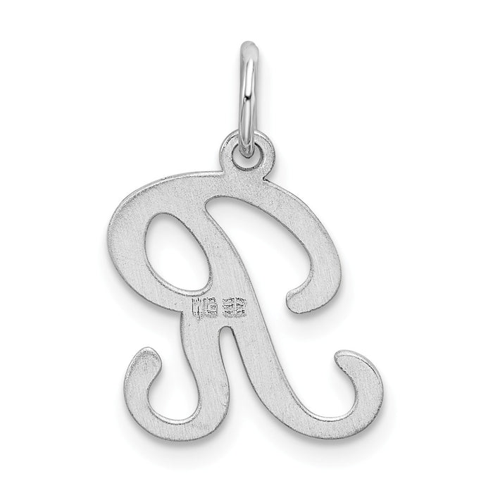 Million Charms 925 Sterling Silver Rhodium-Plated Stamped Alphabet Letter Initial R Charm