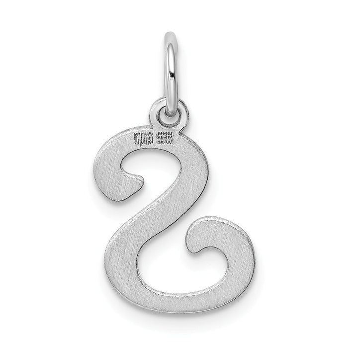 Million Charms 925 Sterling Silver Rhodium-Plated Stamped Alphabet Letter Initial S Charm