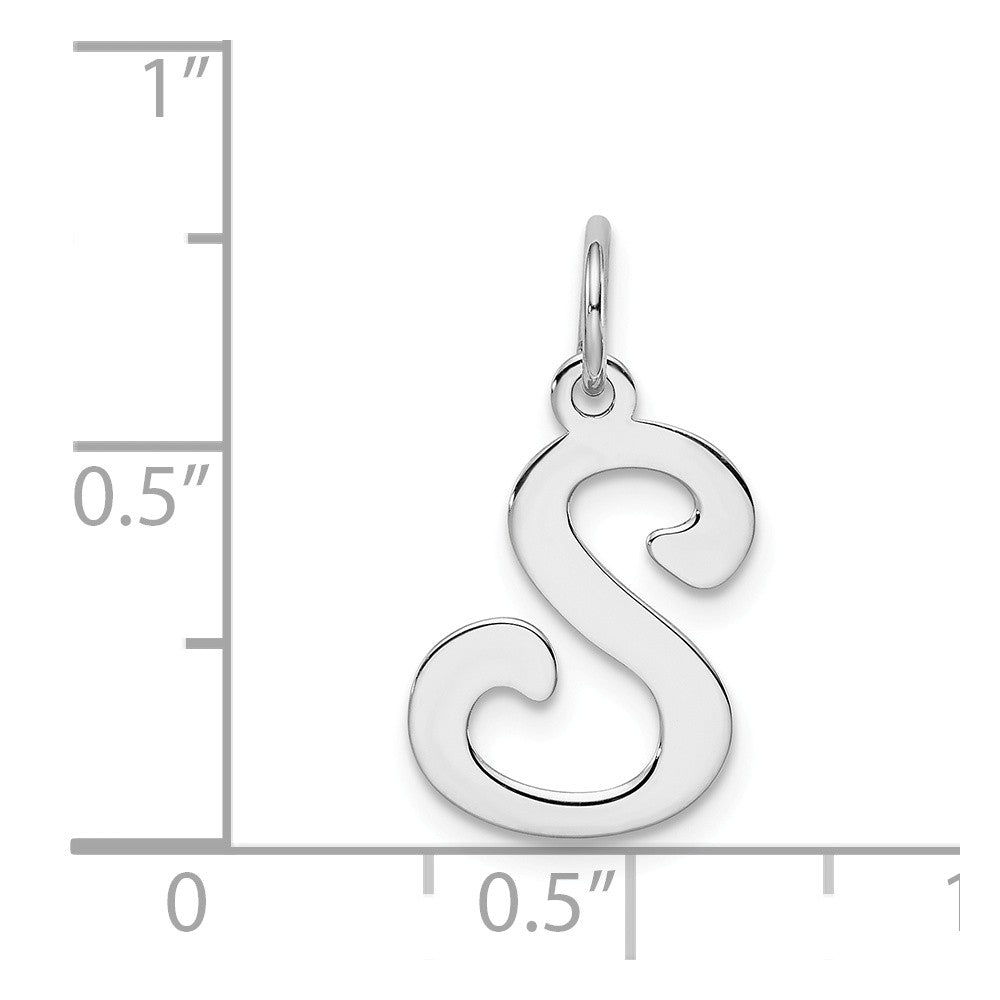 Million Charms 925 Sterling Silver Rhodium-Plated Stamped Alphabet Letter Initial S Charm