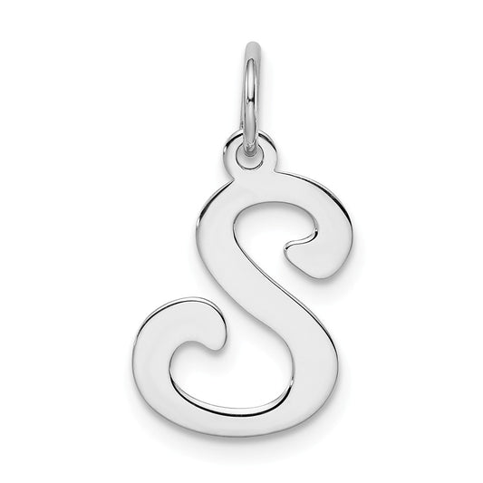 Million Charms 925 Sterling Silver Rhodium-Plated Stamped Alphabet Letter Initial S Charm