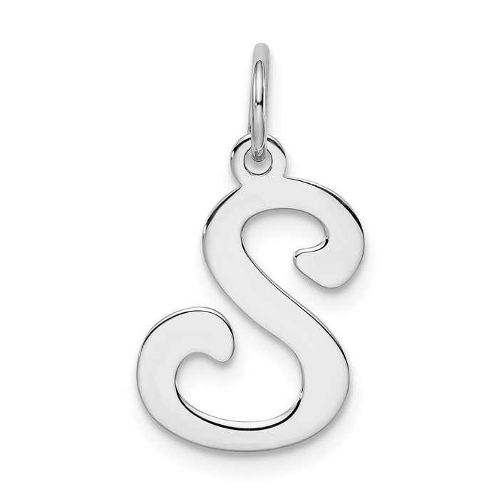 Million Charms 925 Sterling Silver Rhodium-Plated Stamped Alphabet Letter Initial S Charm