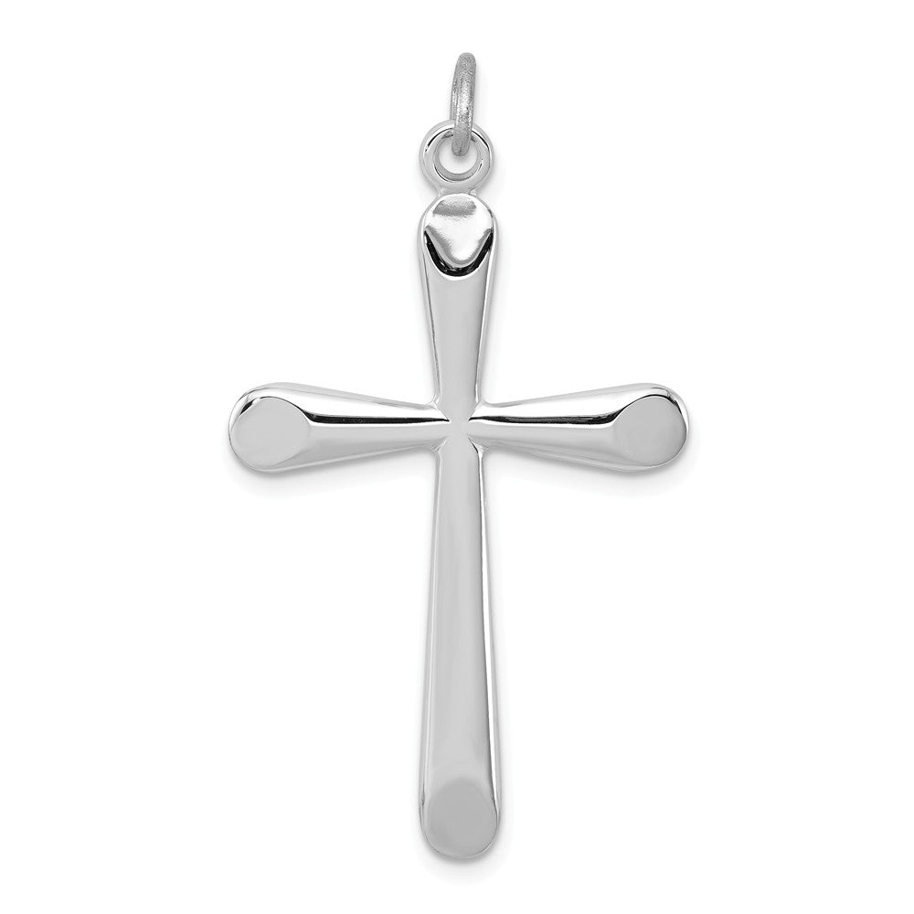 Million Charms 925 Sterling Silver Rhodium-Plated Polished Relgious Cross Pendant