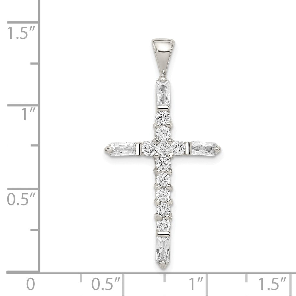 Million Charms 925 Sterling Silver (Cubic Zirconia) CZ Relgious Cross Pendant
