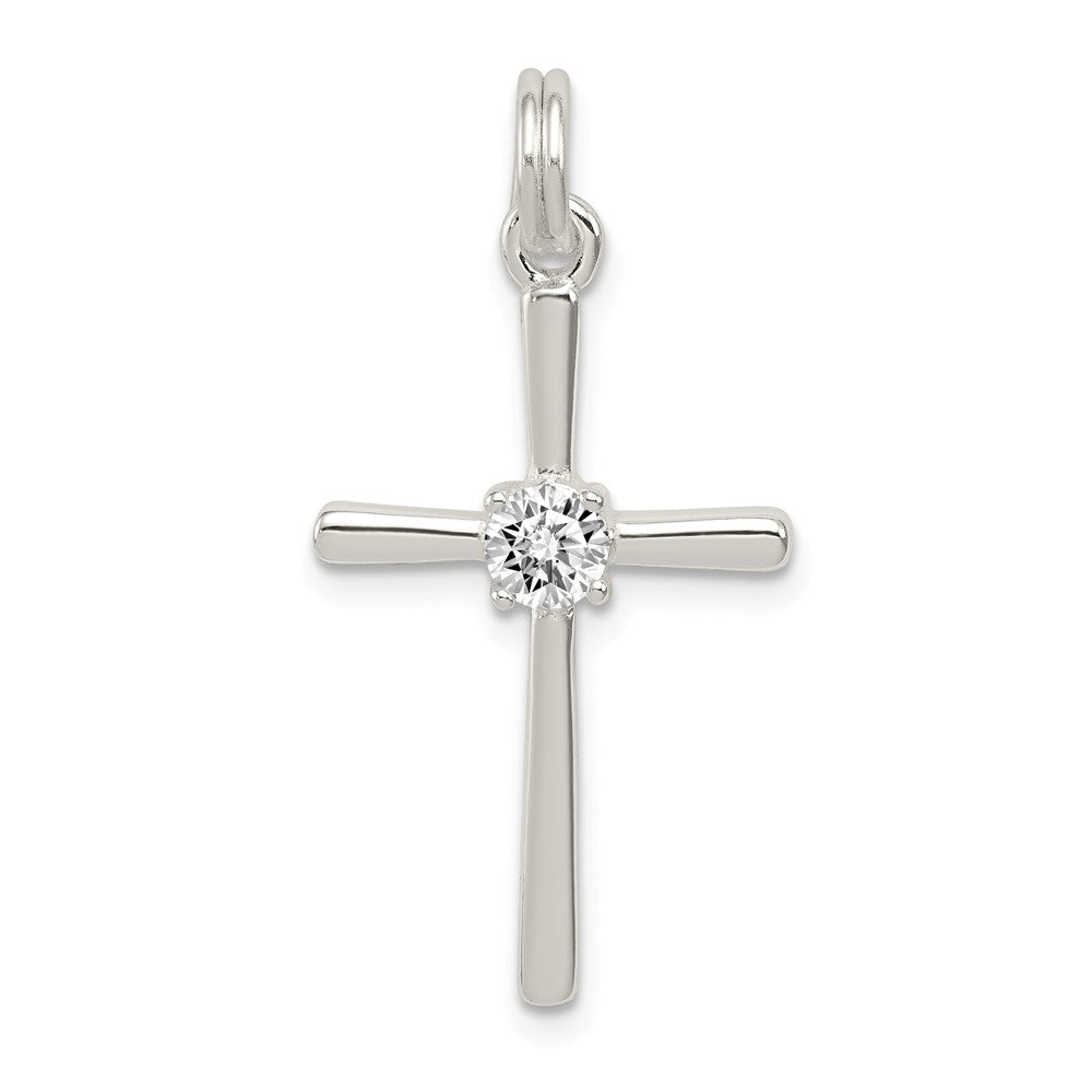 Million Charms 925 Sterling Silver (Cubic Zirconia) CZ Relgious Cross Charm