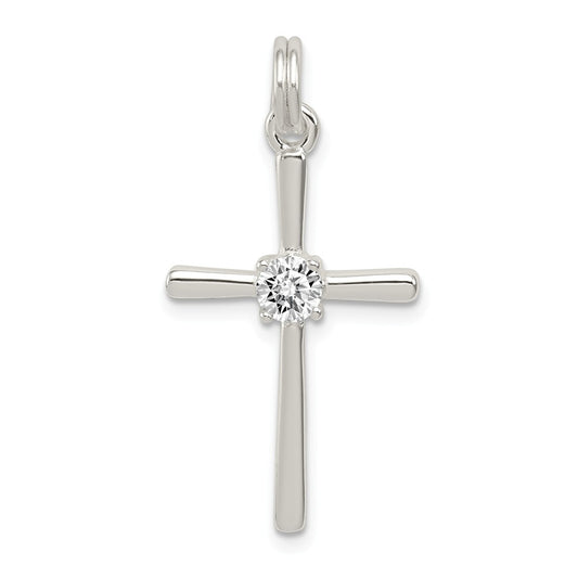 Million Charms 925 Sterling Silver (Cubic Zirconia) CZ Relgious Cross Charm