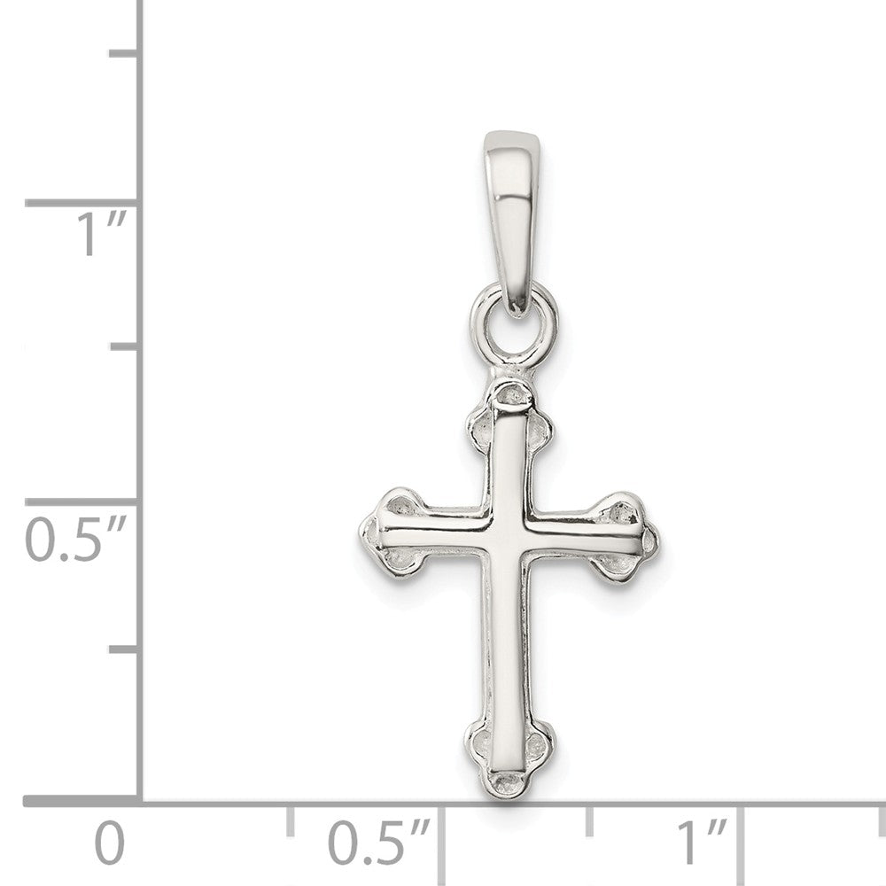Million Charms 925 Sterling Silver Budded Relgious Cross Pendant