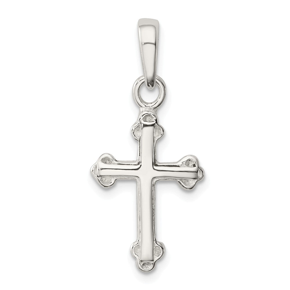 Million Charms 925 Sterling Silver Budded Relgious Cross Pendant