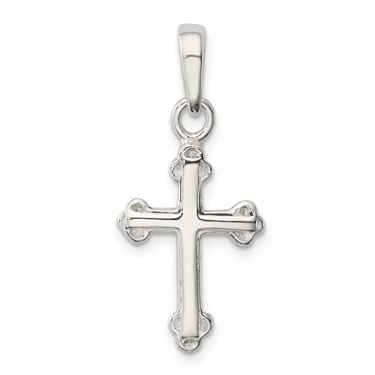 Million Charms 925 Sterling Silver Budded Relgious Cross Pendant