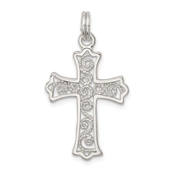 Million Charms 925 Sterling Silver Filigree Relgious Cross Charm