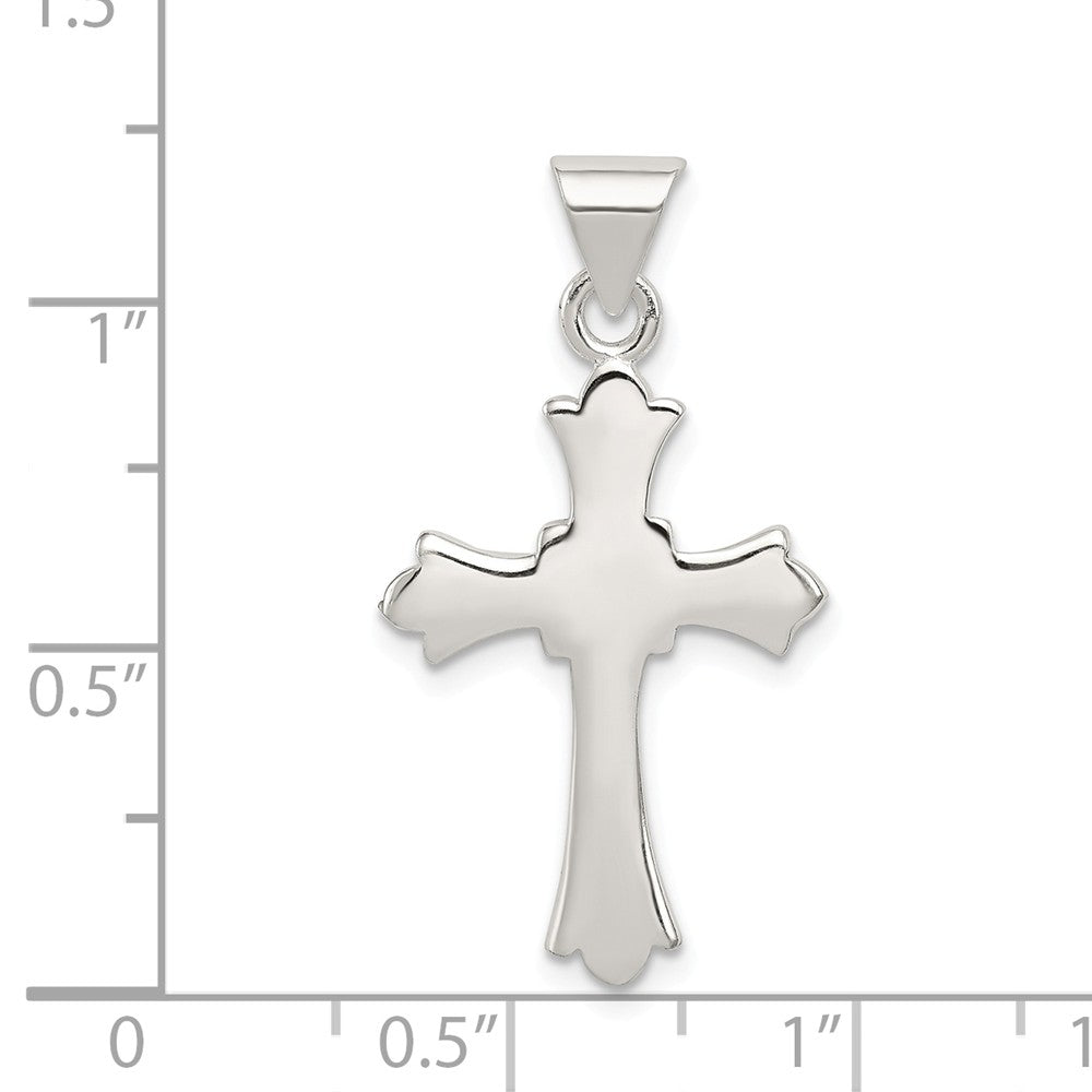 Million Charms 925 Sterling Silver Fleur De Lis Relgious Cross Pendant