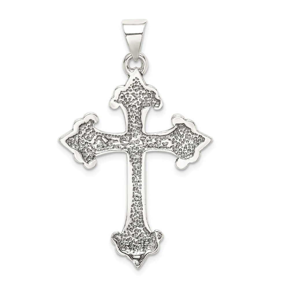 Million Charms 925 Sterling Silver Fleur De Lis Relgious Cross Pendant