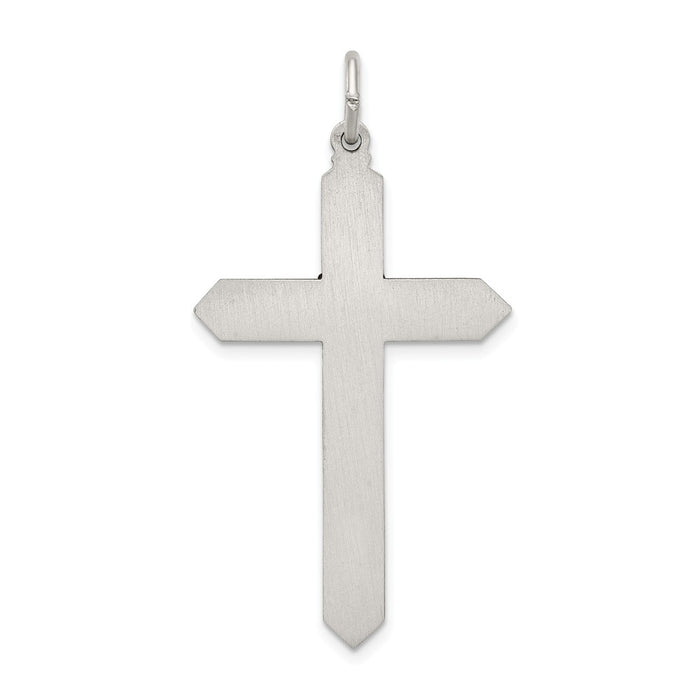 Million Charms 925 Sterling Silver January Birthday Month Colored Stone Relgious Cross Pendant