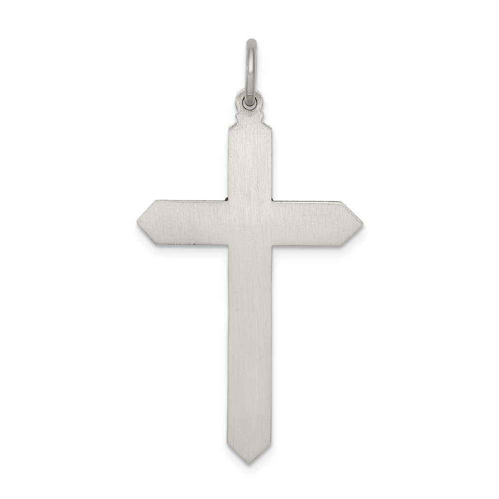 Million Charms 925 Sterling Silver February Birthday Month Colored Stone Relgious Cross Pendant