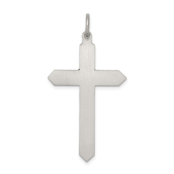 Million Charms 925 Sterling Silver February Birthday Month Colored Stone Relgious Cross Pendant