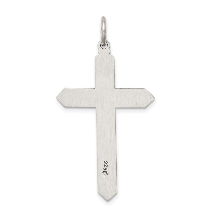 Million Charms 925 Sterling Silver March Birthday Month Colored Stone Relgious Cross Pendant