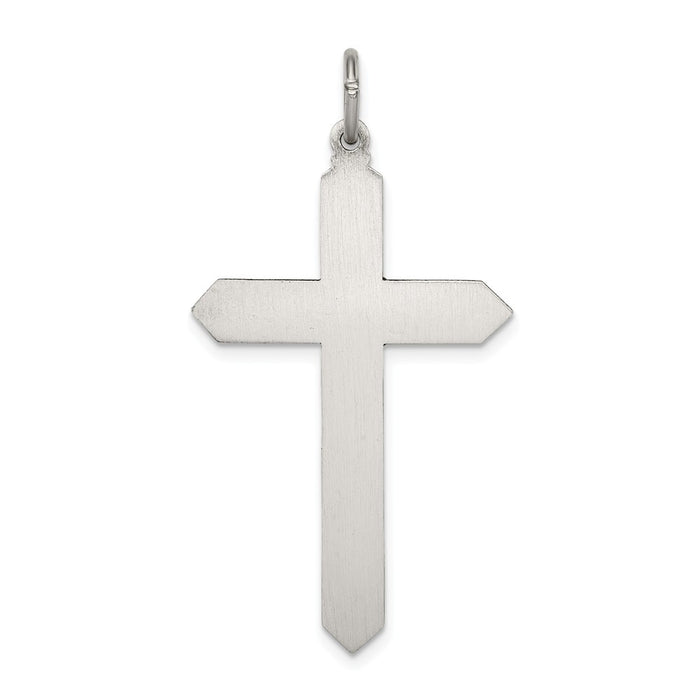 Million Charms 925 Sterling Silver April Birthday Month Colored Stone Relgious Cross Pendant