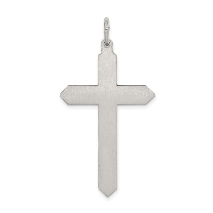 Million Charms 925 Sterling Silver September Birthday Month Colored Stone Relgious Cross Pendant