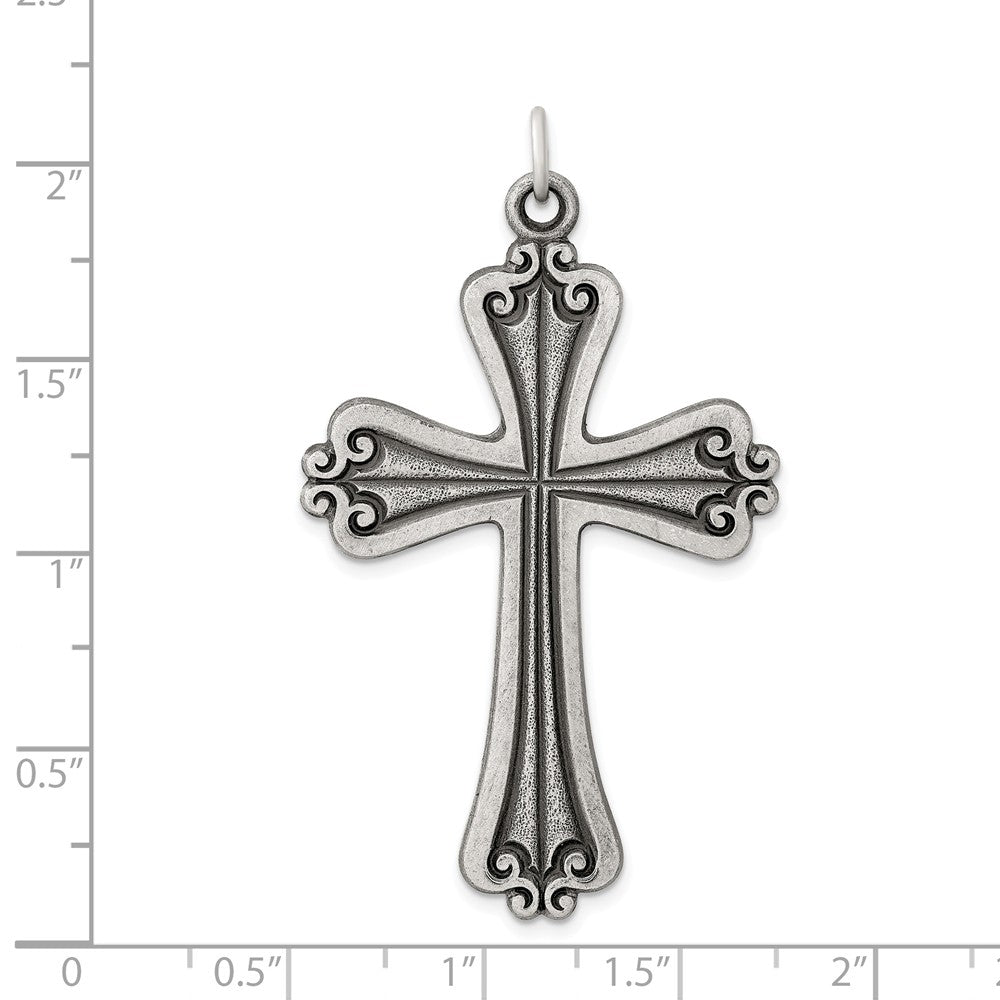 Million Charms 925 Sterling Silver Antiqued Relgious Cross Charm