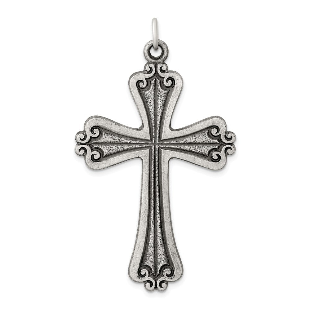 Million Charms 925 Sterling Silver Antiqued Relgious Cross Charm
