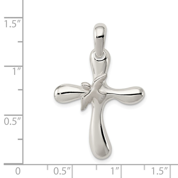 Million Charms 925 Sterling Silver Dove Relgious Cross Pendant