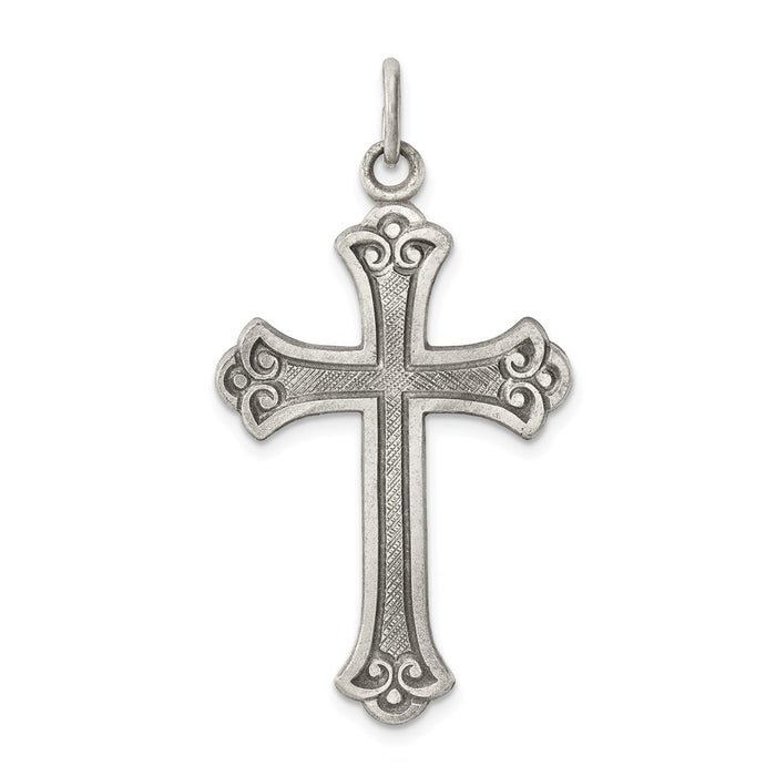 Million Charms 925 Sterling Silver Antiqued Relgious Cross Pendant