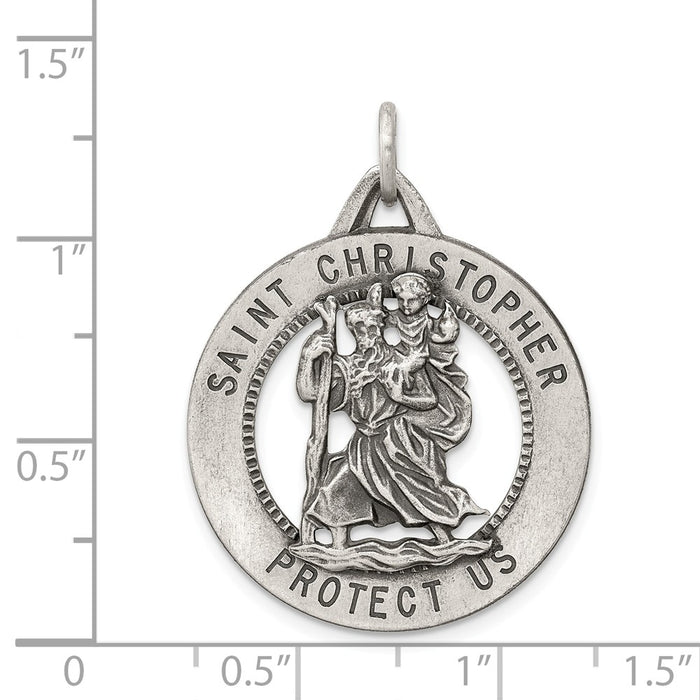 Million Charms 925 Sterling Silver Religious Saint Christopher Medal