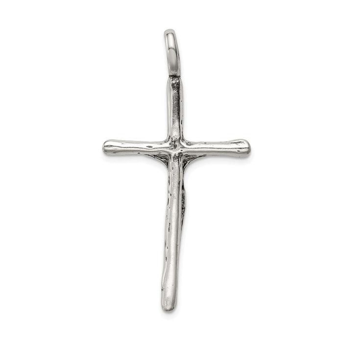 Million Charms 925 Sterling Silver Antiqued Relgious Crucifix Charm