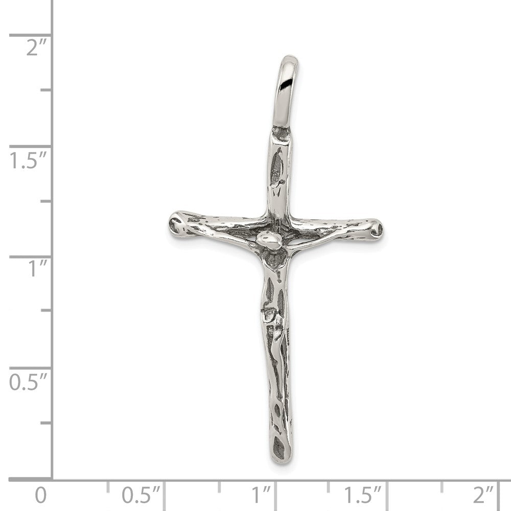 Million Charms 925 Sterling Silver Antiqued Relgious Crucifix Charm
