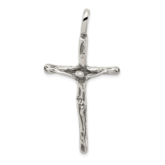 Million Charms 925 Sterling Silver Antiqued Relgious Crucifix Charm