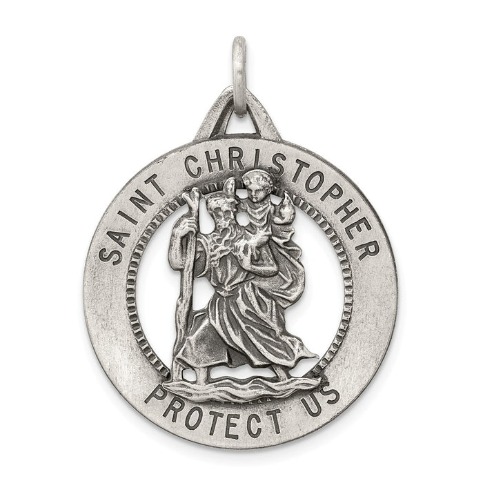 Million Charms 925 Sterling Silver Religious Saint Christopher Medal