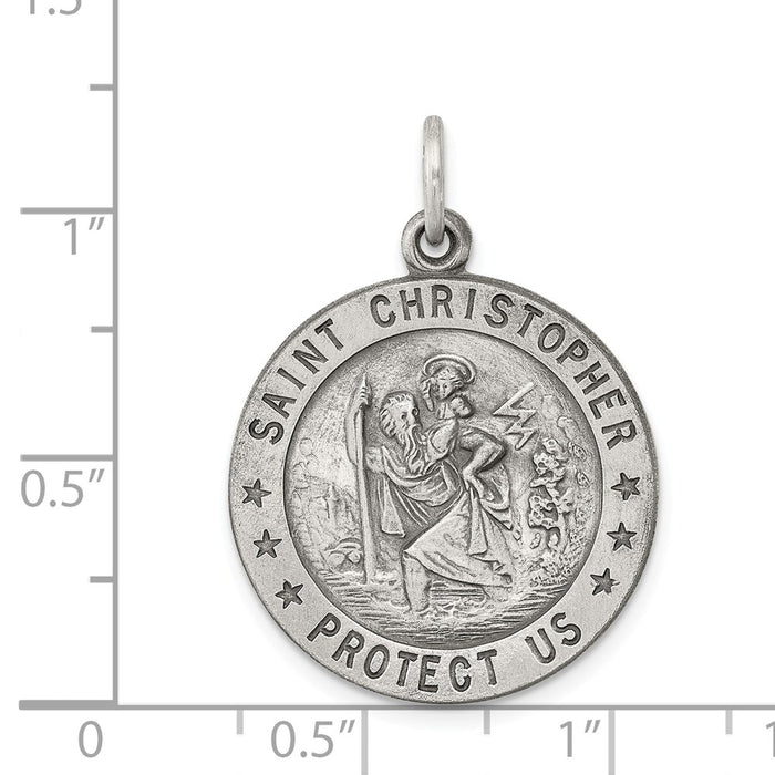 Million Charms 925 Sterling Silver Religious Saint Christopher Medal