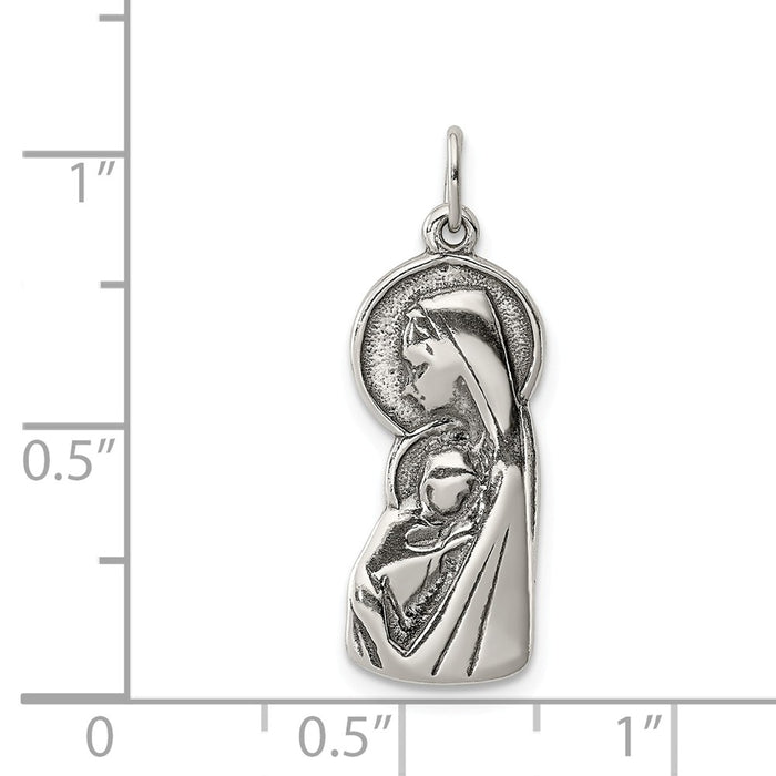 Million Charms 925 Sterling Silver Blessed Mary & Child Jesus Charm