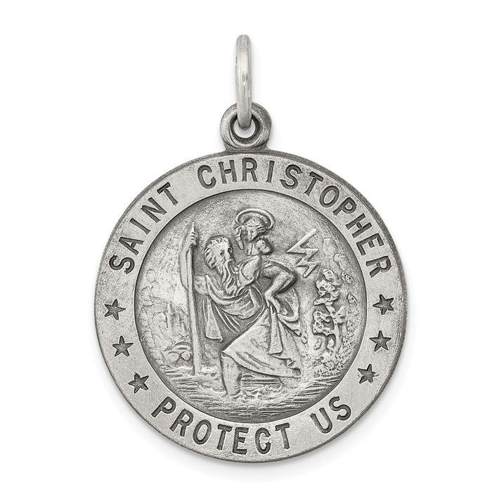 Million Charms 925 Sterling Silver Religious Saint Christopher Medal