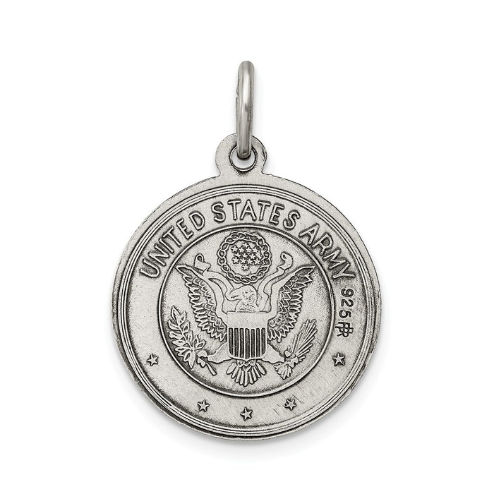 Million Charms 925 Sterling Silver St.Christopher Us Army Medal