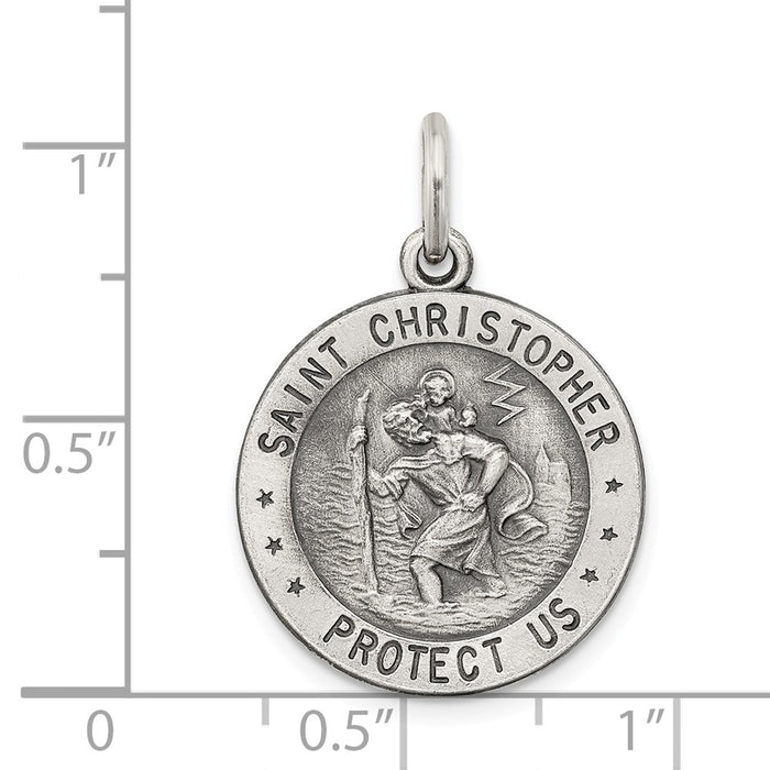 Million Charms 925 Sterling Silver Religious Saint Christopher Us Navy Medal