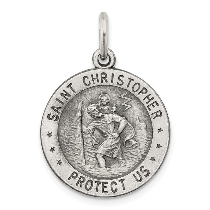 Million Charms 925 Sterling Silver Religious Saint Christopher Us Navy Medal
