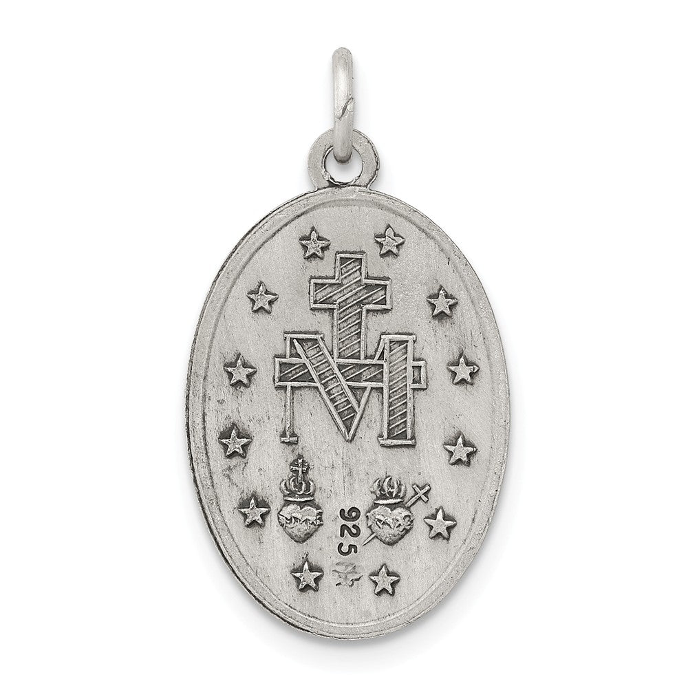 Million Charms 925 Sterling Silver Antiqued Religious Miraculous Medal