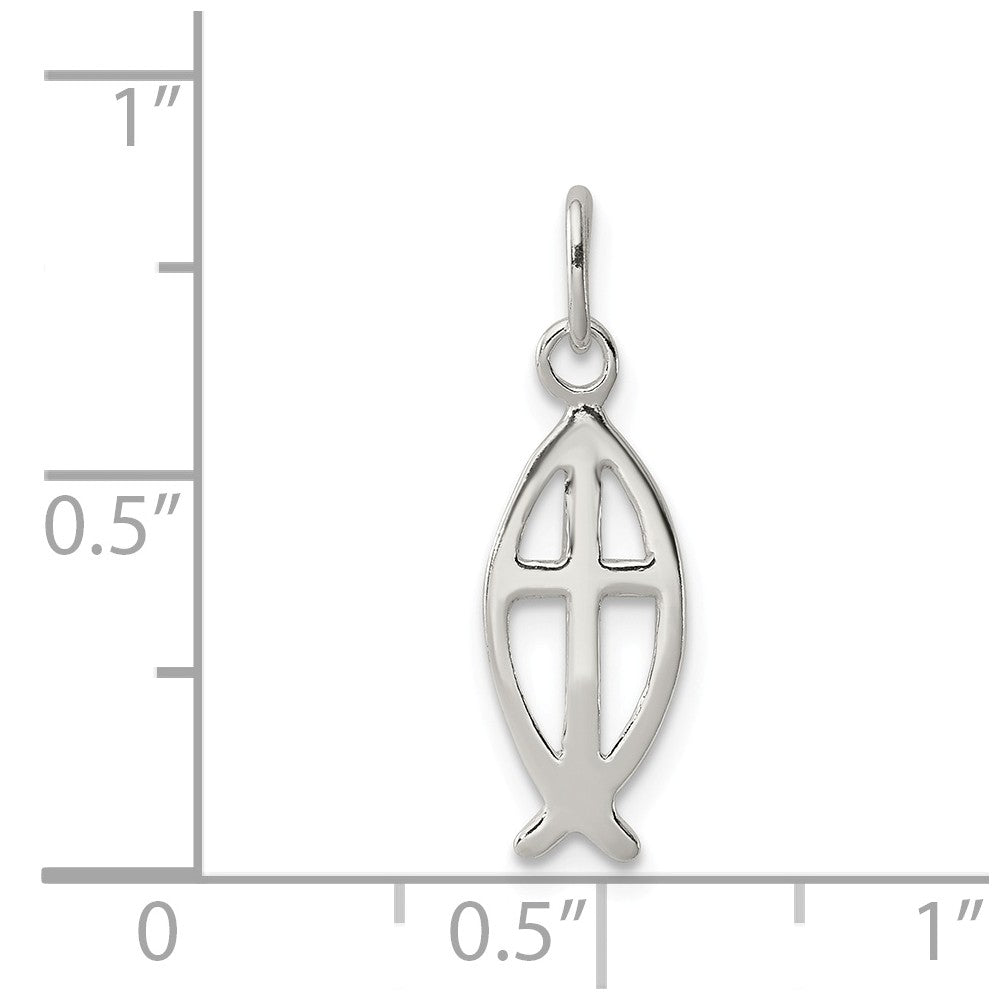 Million Charms 925 Sterling Silver Ichthus Fish Relgious Cross Charm