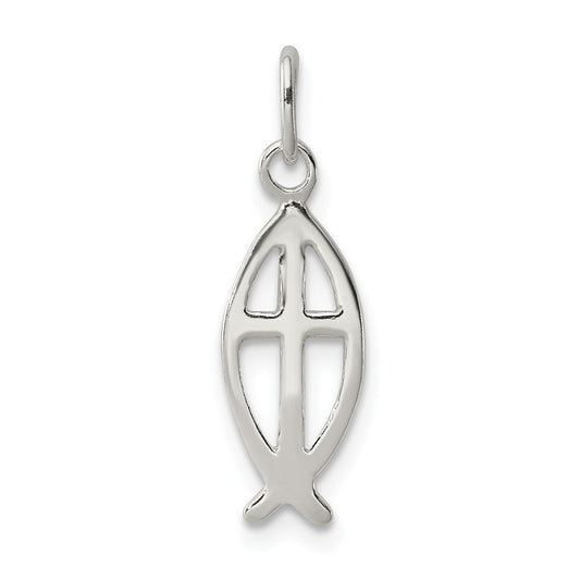 Million Charms 925 Sterling Silver Ichthus Fish Relgious Cross Charm