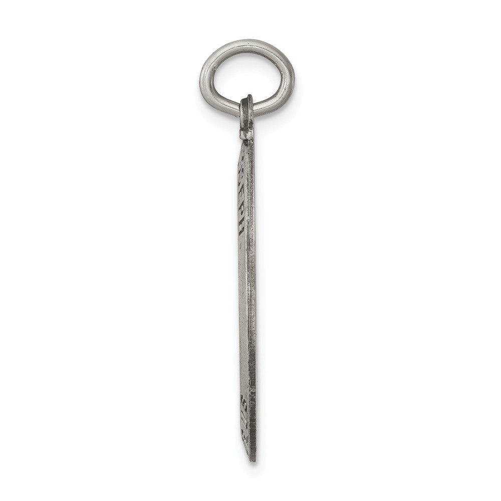 Million Charms 925 Sterling Silver Antiqued Religious Saint Joseph Medal